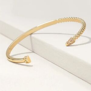 stella dot ~ hardware cuff ~ gold & clear delicate